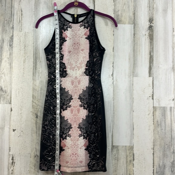B Darlin  Womens Juniors' Printed High-Neck Bodycon Dress size 1 / 2 - Picture 6 of 13